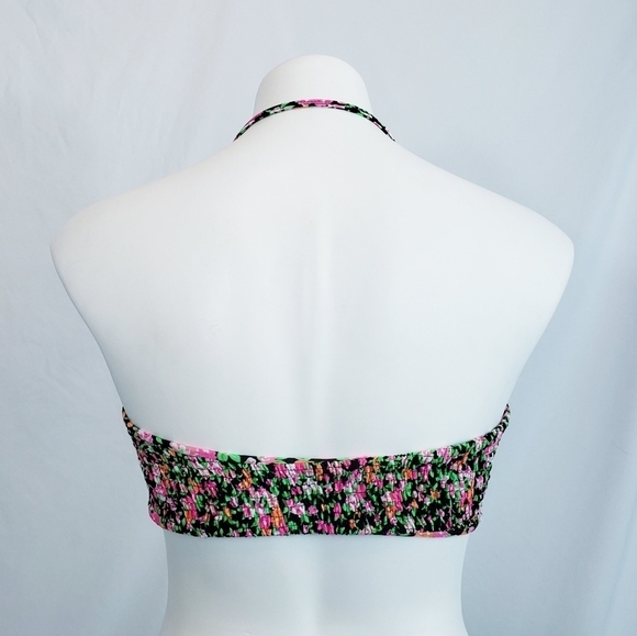 Tori Praver Swimwear Ditsy Floral Smocked Bikini Top Hard to Find - Picture 5 of 8